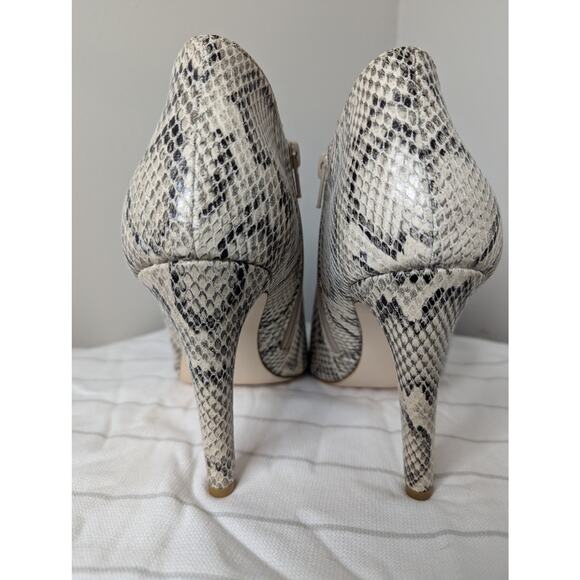 NWOT Charles Jourdan Paris Valentine reptile ankle open toe heel bootie 10 - Picture 4 of 7